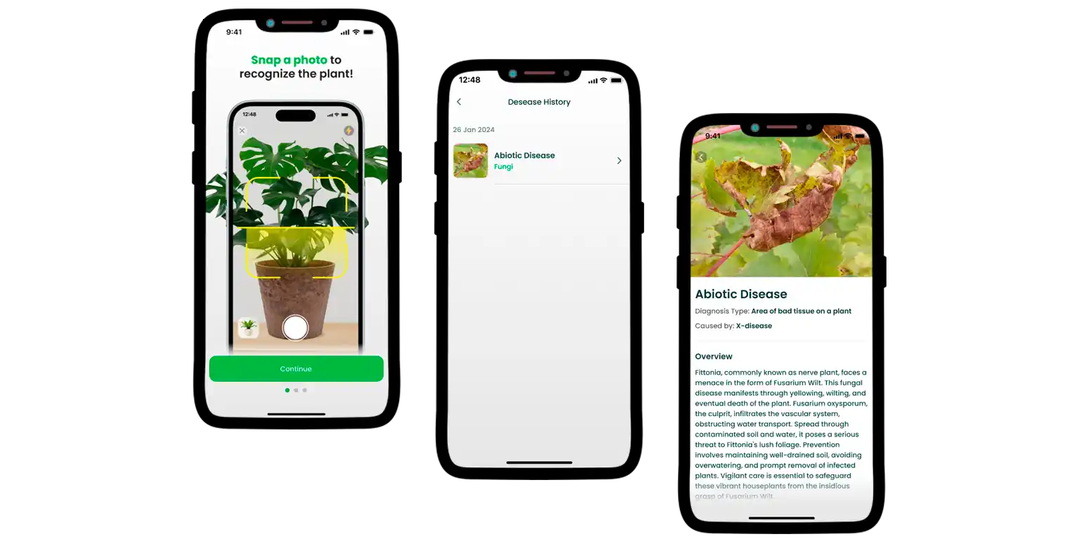 A screenshot from the AI Plant Finder app