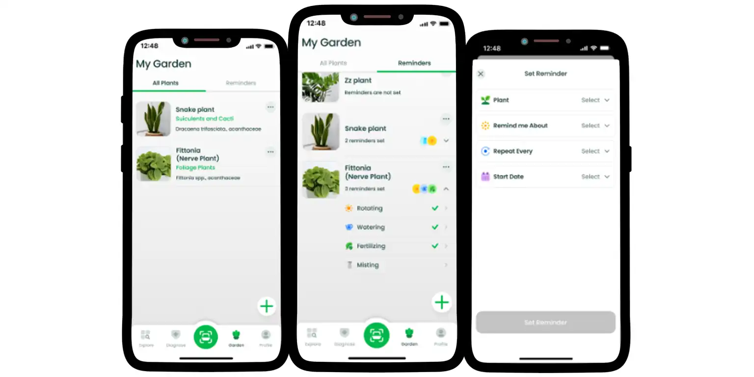 A screenshot from the AI Plant Finder app