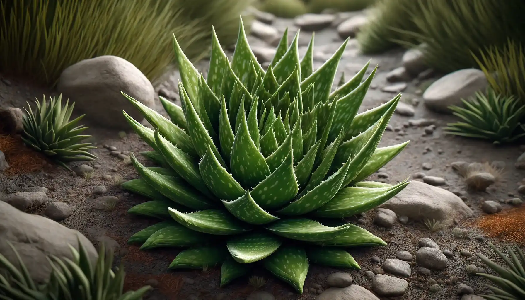 A close-up picture of wild aloe vera