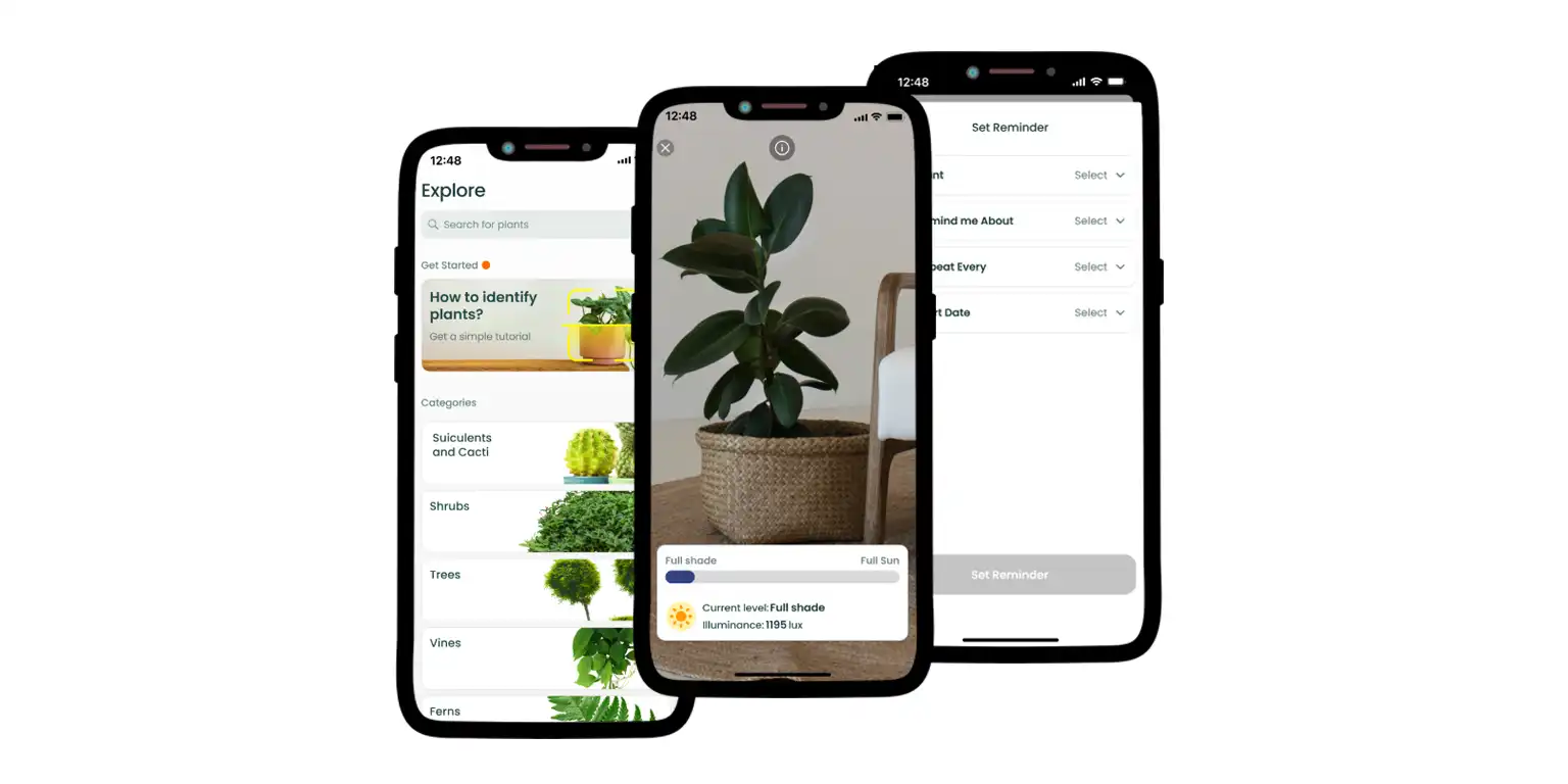 A screenshot from the AI Plant Finder app