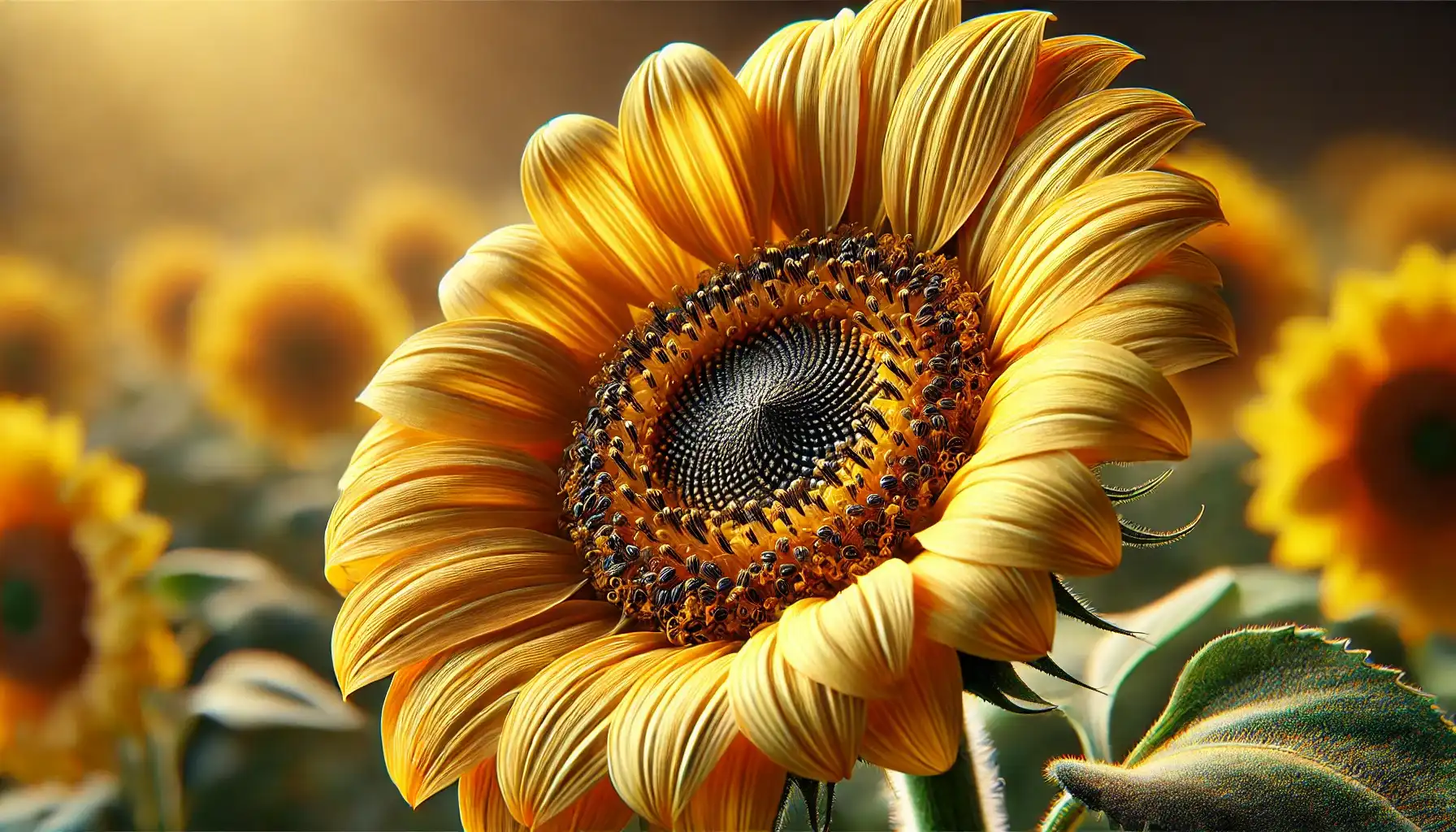 A close-up picture of a sunflower