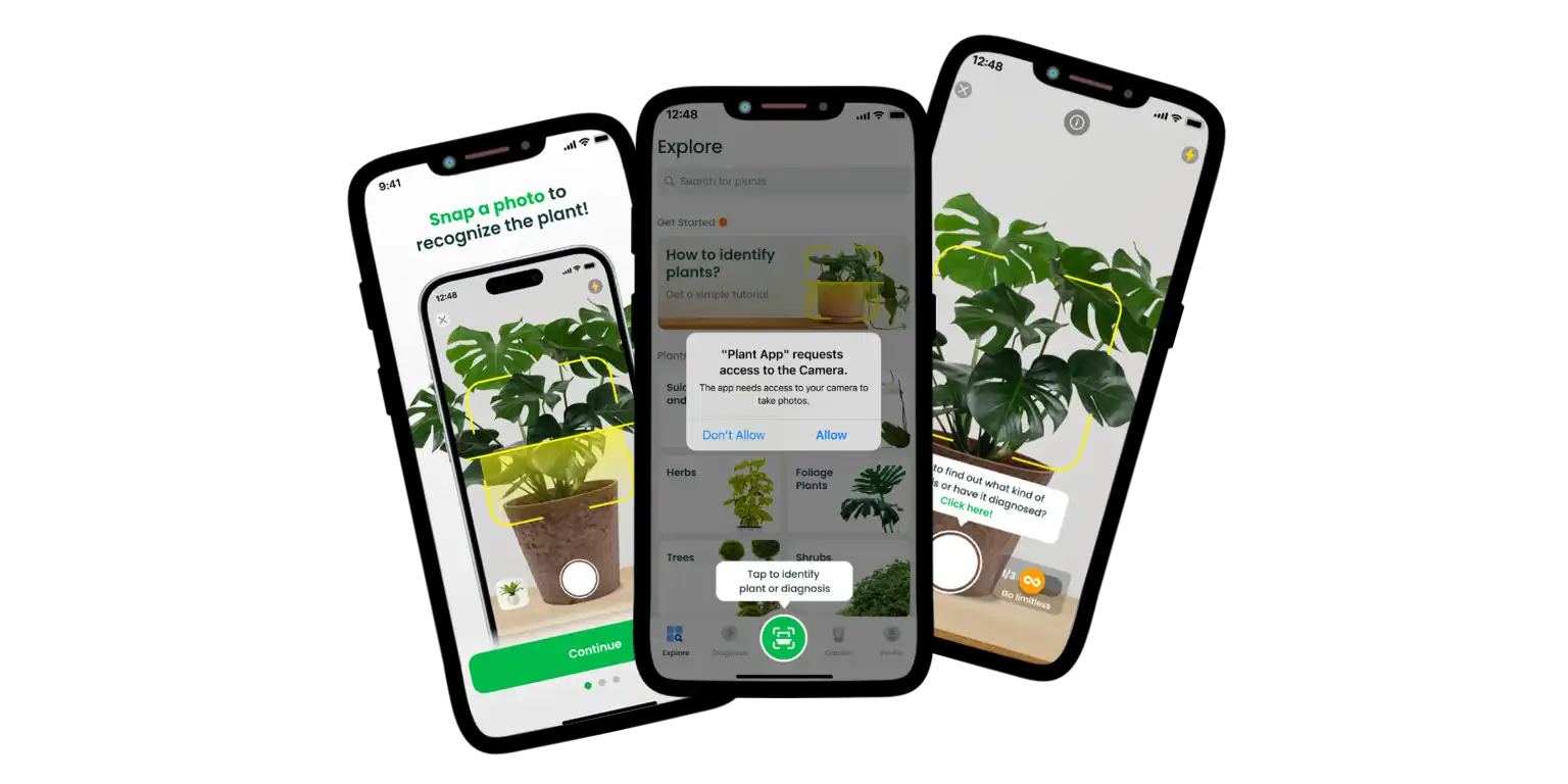 A screenshot from the AI Plant Finder app