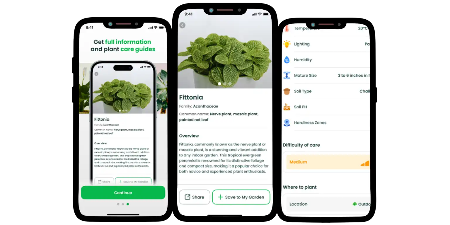 A screenshot from the AI Plant Finder app