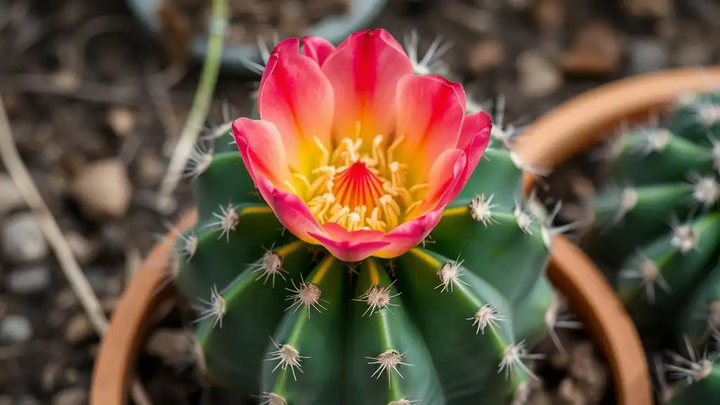 A picture of a blooming cactus