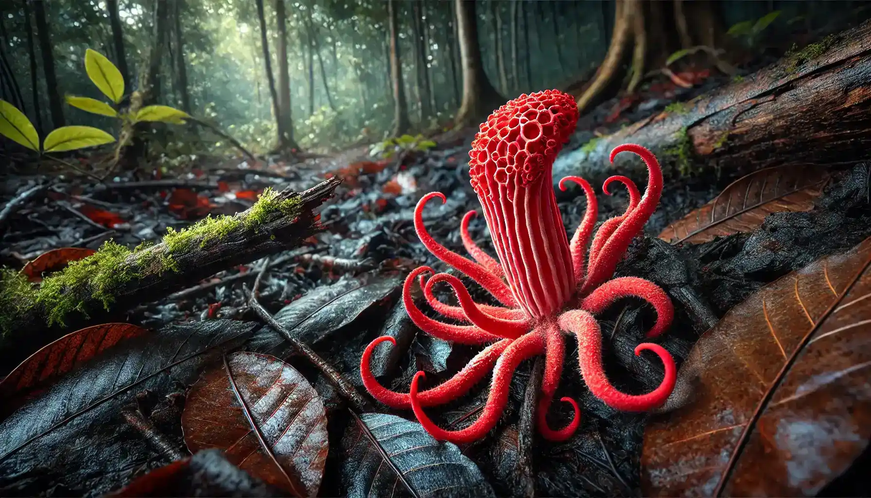 A picture of the Octopus Stinkhorn plant