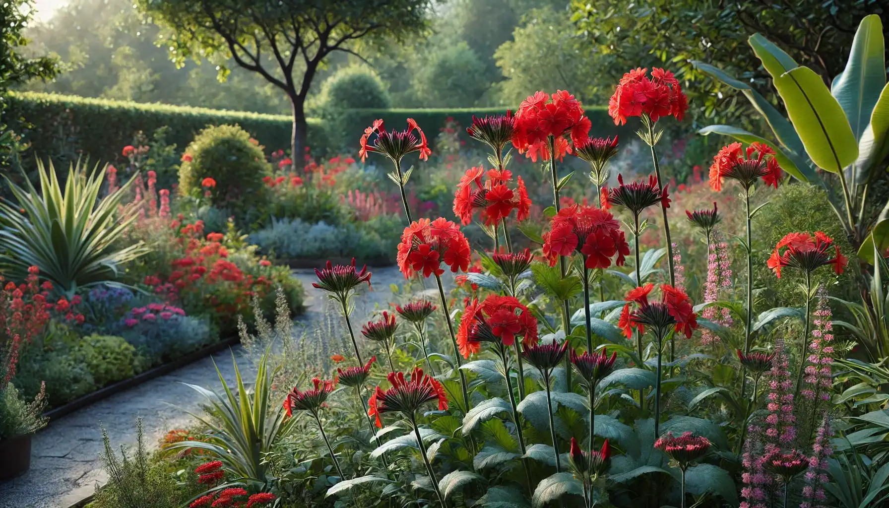 A picture of Lychnis chalcedonica grown in the garden