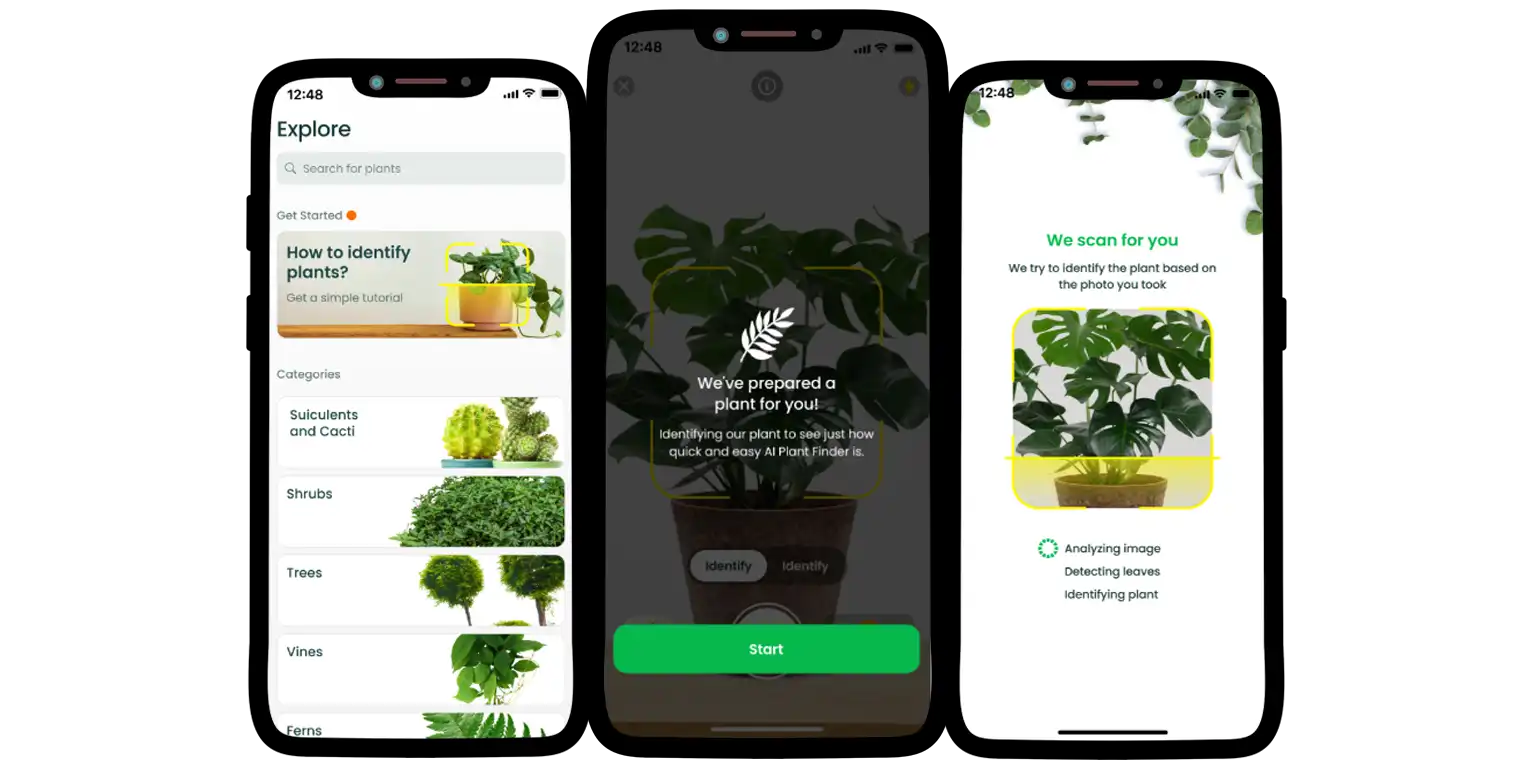 a screenshot from the AI Plant Finder app