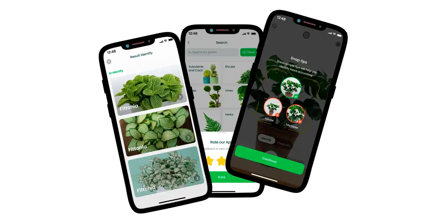 A screenshot from the AI Plant Finder app