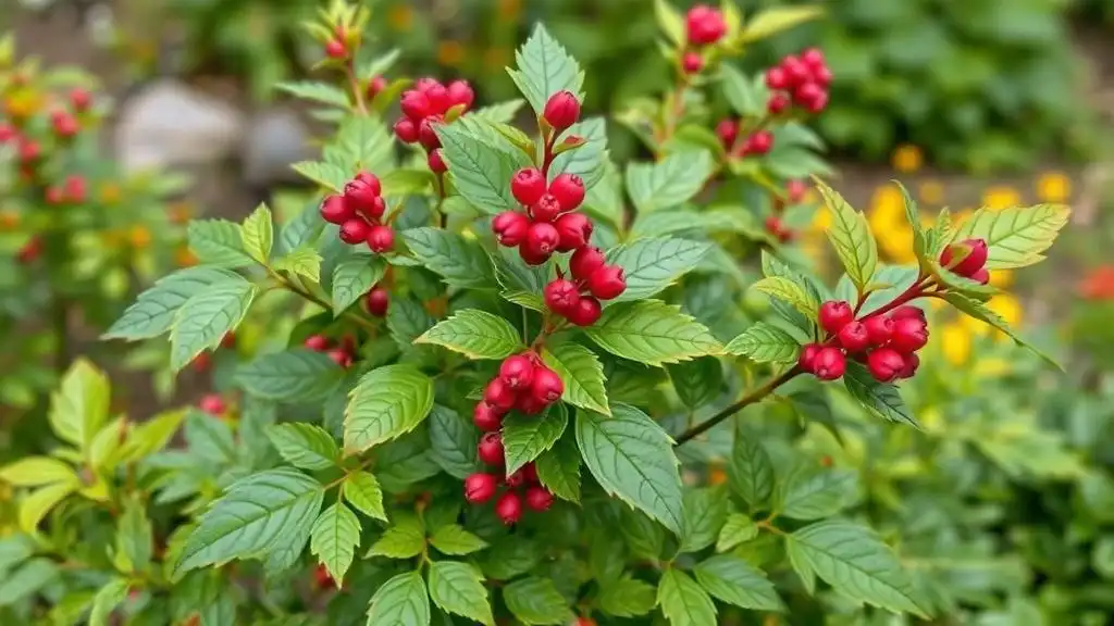 A picture of a buckthorn shrub in the garden