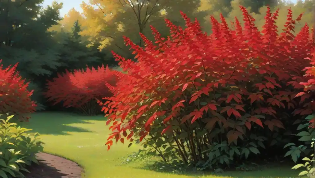 A picture of a overly rich sumac field in a private garden