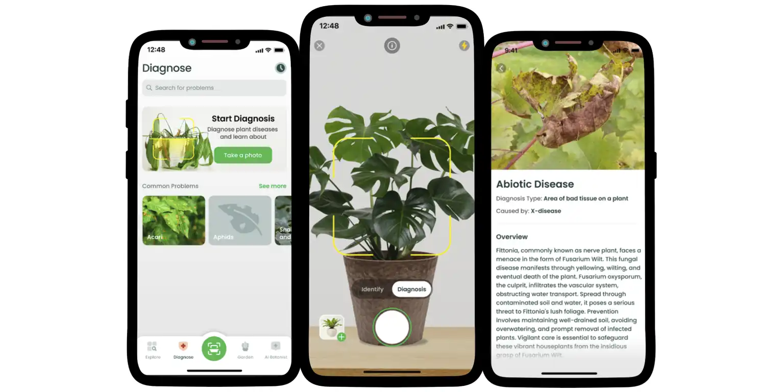 A screenshot from the AI Plant Finder app