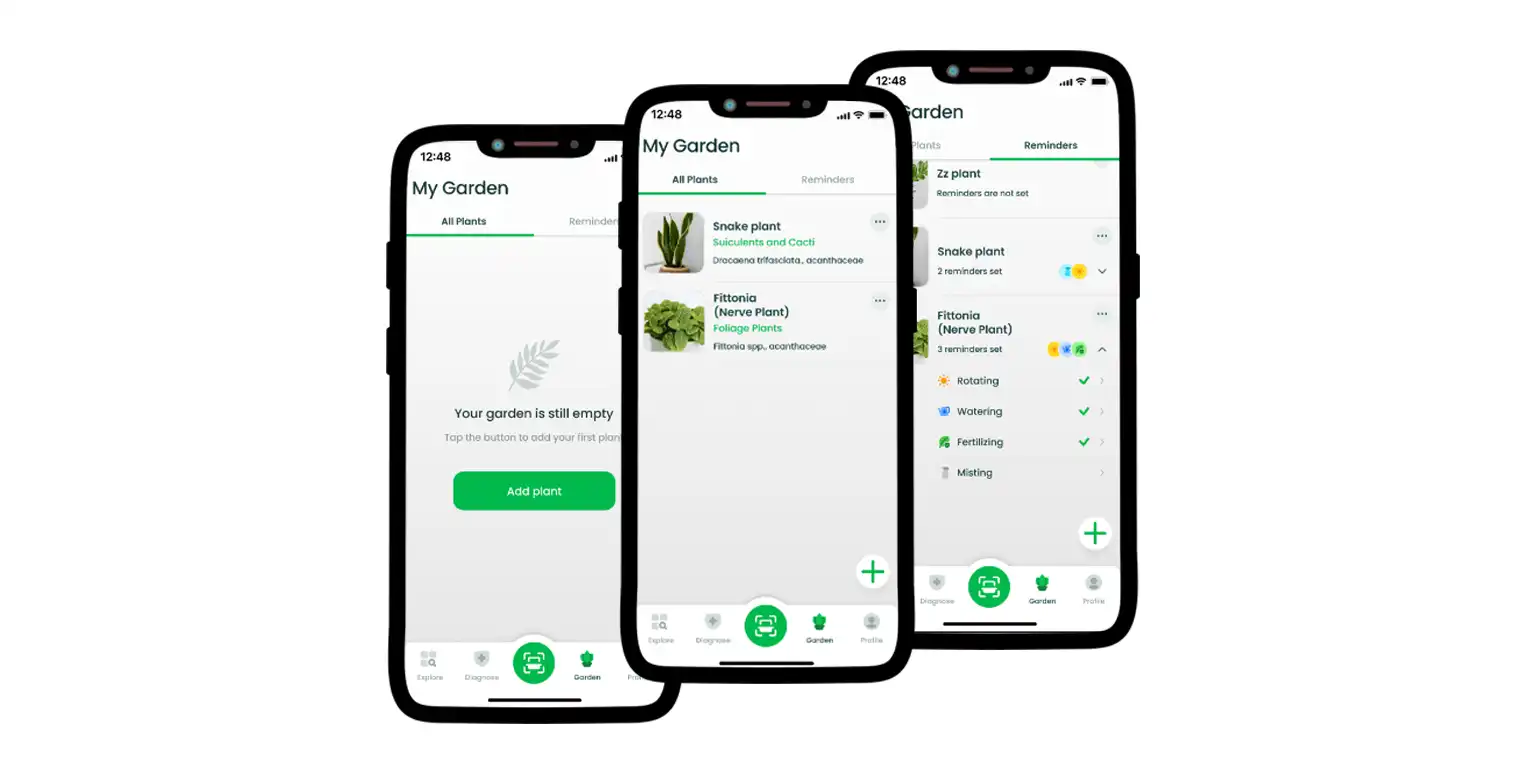 A screenshot from the AI Plant Finder app