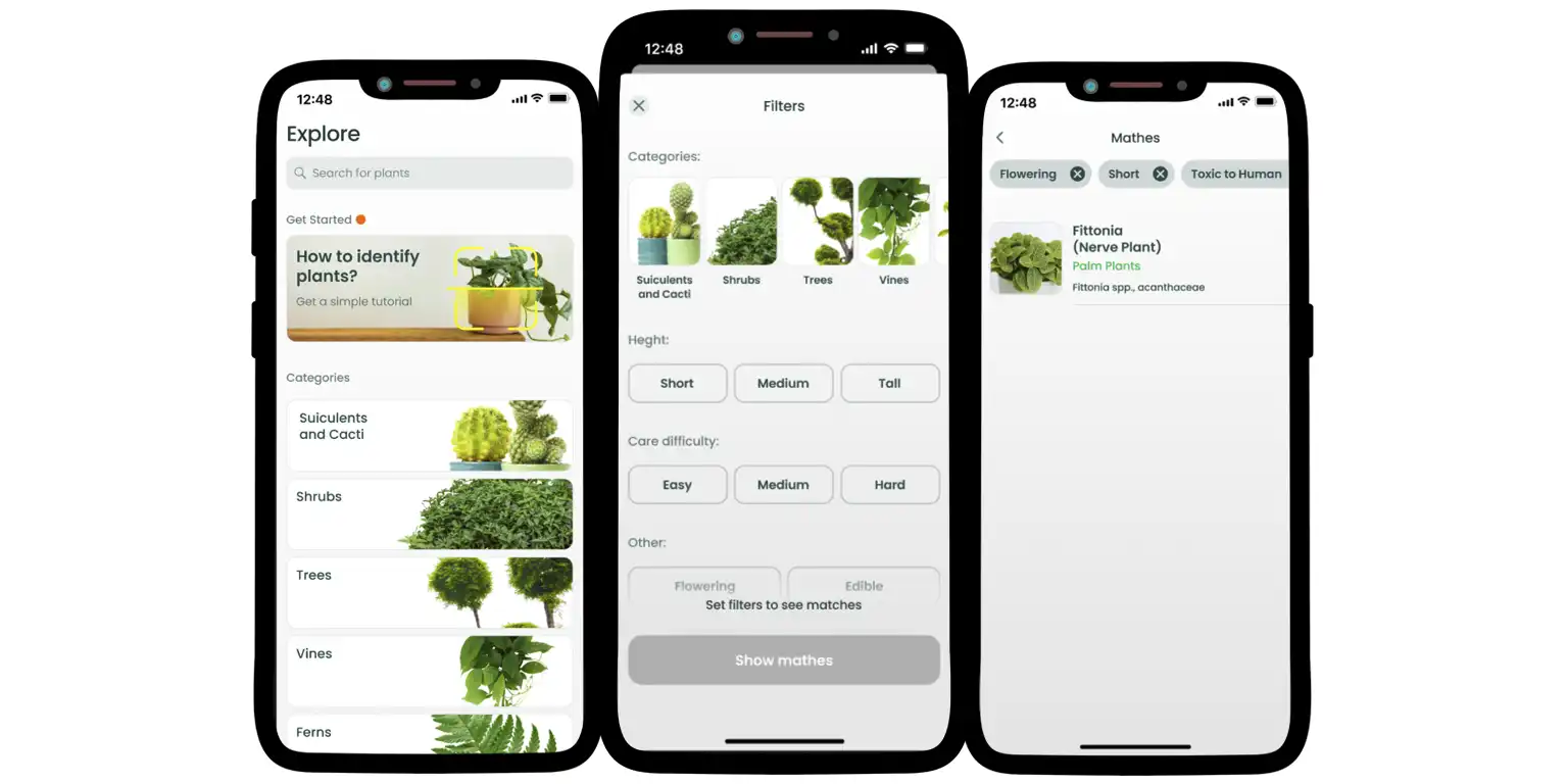 A screenshot from the AI Plant Finder app